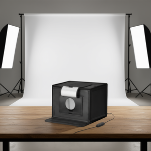 Boîte à lumière de studio photo 12x12 pouces avec températures de couleur réglables de 3000 à 5600K, modèle D0100HAD2PV, éclairage 3 couleurs, accessoires de studio - Product Image 2