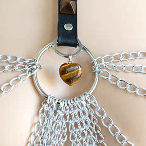 Parejas SM Juegos de cosplay para adultos BDSM Bondage de cuero con <span class=keywords><strong>piedra</strong></span> de ojo de tigre natural - Product Image 6