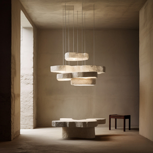 Contemporary Chrome Pendant <b>Light</b> With Wave Design For Dining Room Suspended <b>LED</b> <b>Ceiling</b> Lamp Warm White 3500K - Product Image 6