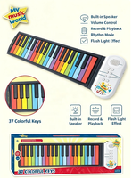 Piano pliable à 37 touches en silicone souple, clavier électronique pour enfants alimenté par piles, jouet éducatif d'apprentissage musical, cadeau pour enfants
