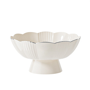 Elegant High-legged Fruit Plate <b>Plastic</b> Solid Color Decorative Coffee <b>Table</b> Candy Dish Snack Bowl Living Room Use - Product Image 5