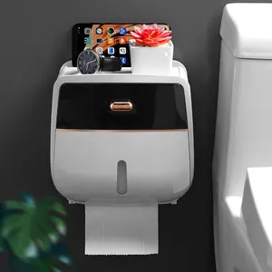Kotak Kertas Toilet Kamar Mandi, Dispenser Tisu Gulung Desain Dinding Multifungsi