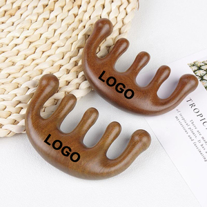 Peine de madera con logotipo personalizado, cepillo de masaje para el cuero cabelludo, peine de sándalo con alambre dorado para el crecimiento del cabello, peine de masaje, regalo para mujeres, cepillo de masaje para el cabello - Product Image 1