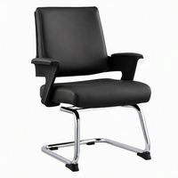 Chaise de bureau exécutive à dossier bas 1060, en cuir PU gris/noir, pour visiteurs et réunions, avec base cantilever chromée