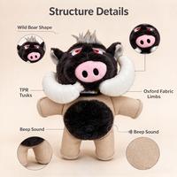 Jouet en peluche pour chien en forme de sanglier avec crocs en TPR, jouet interactif à mâcher avec sonnette pour chiens de petite et moyenne taille