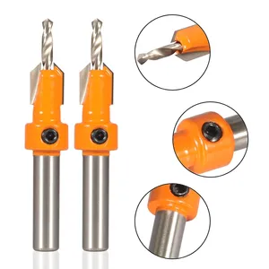 8 mét Shank HSS countersink khoan bit chế biến gỗ Router Bit Set phay Cutter vít extractor remon phá hủy khoan gỗ