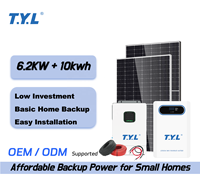 Système solaire hybride hors réseau T.Y.L 6KW+10KWh avec interrupteur intelligent, batterie LiFePO4 pour famille de 3 à 5 personnes, alimentation flexible