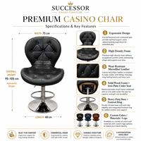 Fauteuil de jeu commercial SUCCESSOR pour casino, siège pivotant durable avec mousse haute densité et logo personnalisé