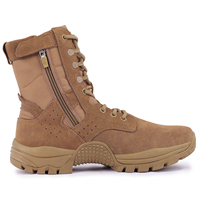 Nouvelles bottes tactiques marron ultra-légères avec fermeture éclair latérale, imperméables, pour l'entraînement, bottes tactiques de désert, chaussures de randonnée hautes pour hommes