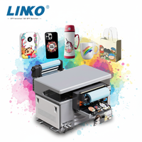 Imprimante d'étiquettes en cristal UV LINKO M4060, petite imprimante DTF UV automatique CMYK+W+V avec tête XP600 I1600U1