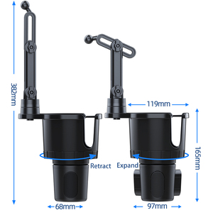 Soporte para teléfono con portavasos para coche 2 en 1, brazo largo ajustable universal, soporte giratorio de 360 grados para teléfonos inteligentes de 4-7 pulgadas - Product Image 4