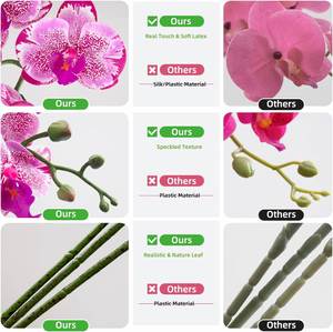High Grade Artificial <b>8</b> Heads Hand Feel Large White Real Touch Latex Orchid Flower Luxury Wedding Decoration Arrangement - Product Image 3