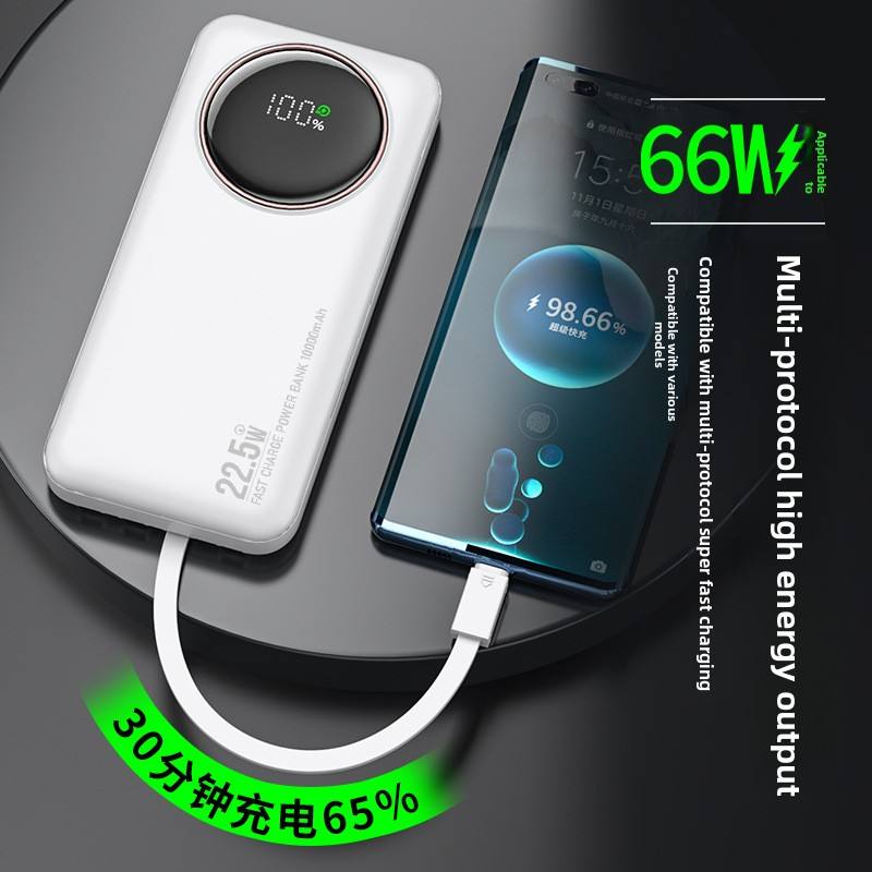 Private Model 10000mah Power Bank Fast Charging 22.5W Built-in Cable ...