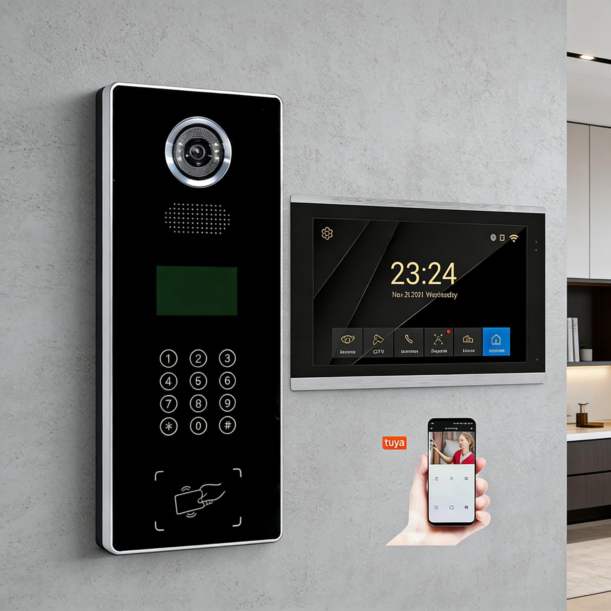 1 pantalla interior + 1 unidad exterior