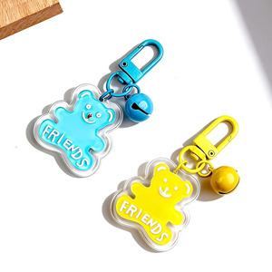 Novedad 2026: Llavero de acrílico con osito, colgante para mochila, accesorios DIY hechos a mano, campana colorida, adorno para coche/coche, muñeco. - Product Image 3