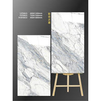 Carreaux de marbre en porcelaine gris-blanc poli modernes 60x120cm, antibactériens, pour les murs intérieurs des salles de bain et les sols des salons et des chambres