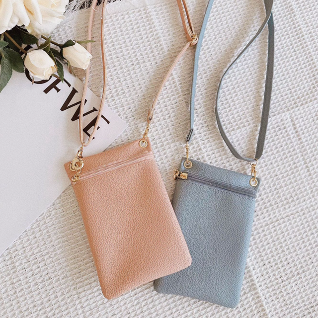 Creative PU Leather Waterproof Phone Pouch for Women Fashion Mobile Phone Case Packaging Portable Eyeglass Holder