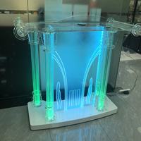 Moderne Portable LED Illuminé Transparent En Plastique Podium Chaire Pupitre Stand Bureau Église École Conférence Présentoir
