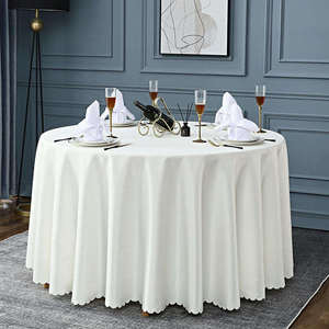 Commercio all'ingrosso <span class=keywords><strong>tovaglia</strong></span> in poliestere riutilizzabile 132 rotonda \ "bianco tessuto <span class=keywords><strong>blu</strong></span> reale per la casa <span class=keywords><strong>e</strong></span> per il partito con cinghie per matrimoni - Product Image 1