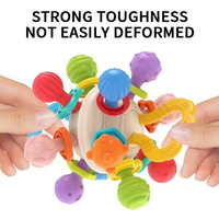 TOPSKY TOYS Jouet de dentition en silicone unisexe pour bébés de 6 à 12 mois, coloré, doux, sans BPA, design de dessin animé, jouet sensoriel pour 0-24 mois