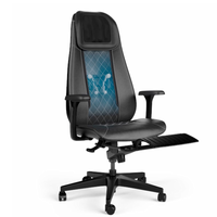 Fauteuil de bureau exécutif contemporain en cuir Boncare avec chauffage, 6 points de vibration, repose-pieds, accoudoirs rembourrés, acier inoxydable, pour hôtel