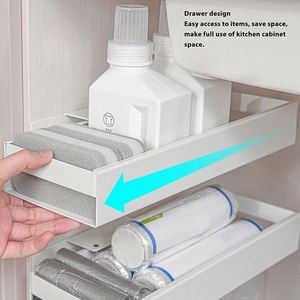 Clear Bathroom <b>Kitchen</b> Cabinet Adjustable Under Sink Organizers and Storage 2 Pack Pull Out Sliding Adjustable <b>Pantry</b> - Product Image 6