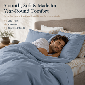 Hilton Hotel Signature Egyptian Cotton <strong>Percale</strong> <strong>Bedding</strong> 400TC White California King Stylish Western Super Hotel Bed Covers Sale - Product Image 3