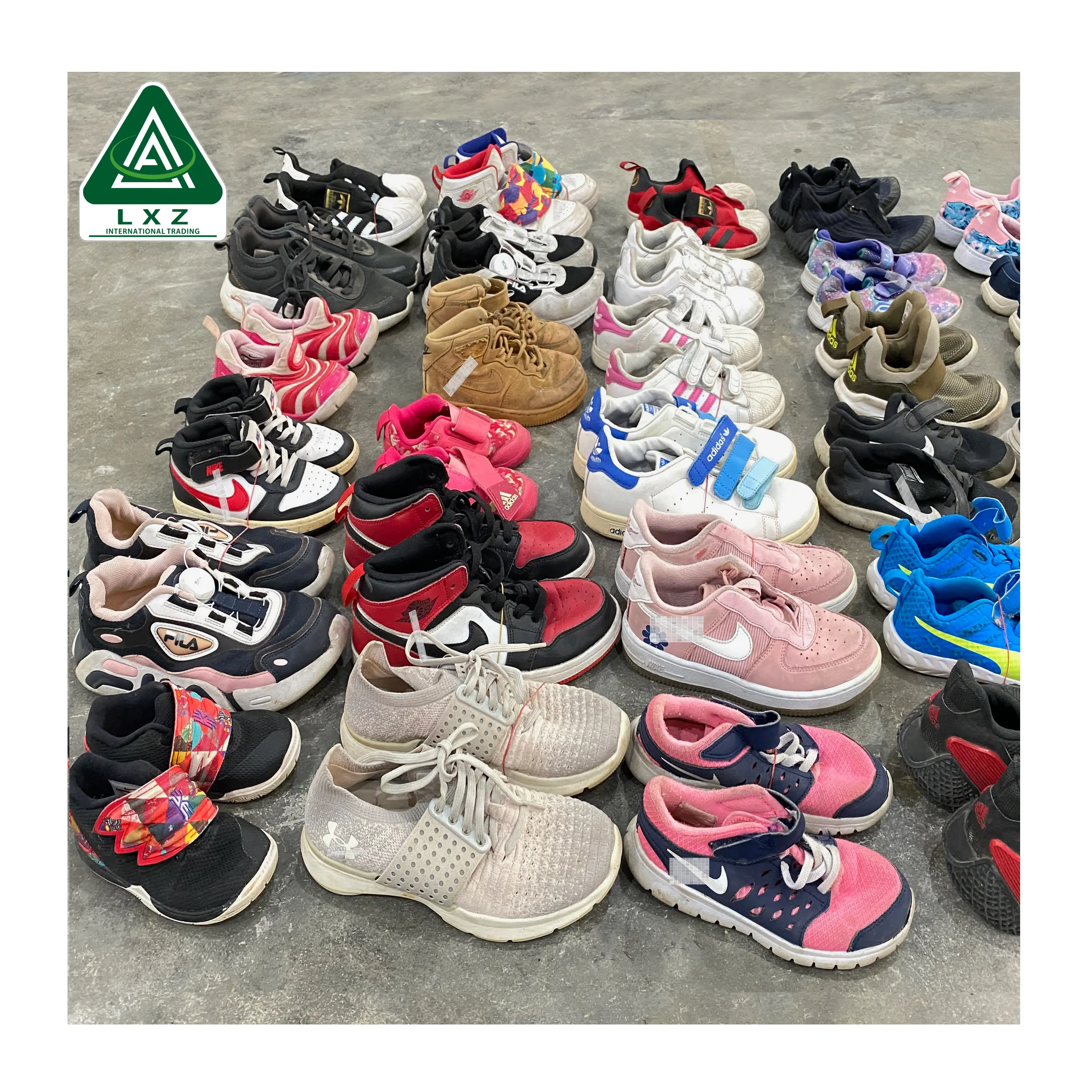 Yüksek kaliteli kullanılan ayakkabı uluslararası marka çocuk ayakkabı toptan satış için çocuk