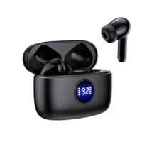 Écouteurs sans fil personnalisables S57 ENC avec haut-parleurs de 13 mm, affichage numérique LED, commande tactile pour le sport/le travail