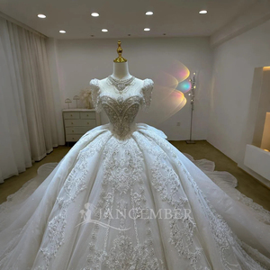 Robe de mariée de style princesse exquise, élégante, avec dos en dentelle, Lsjj59 - Product Image 4