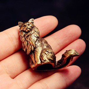 Estatua de Grulla Chapada en Oro Vintage, Escultura de Animal de Latón Sólido para Decoración de Escritorio, Obra de Arte Coleccionable Fundida a Mano - Product Image 4