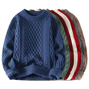 Pull en polyester tricoté coupe ample col rond pour homme et femme, tailles européennes grandes tailles, collection automne-hiver – Offre spéciale - Product Image 1