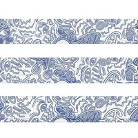 Tuiles de Mahjong Américaines Transparentes en Porcelaine Bleue et Blanche à Motifs Artistiques, avec Règle Pratique en PVC pour Jeu de Société à Domicile