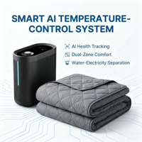 Surmatelas intelligent Catusa à contrôle de température par IA, 16-45 zones doubles, contrôle par application, silencieux et économe en énergie