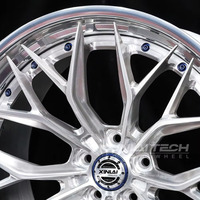 XINLAI Nouvelles jantes en métal forgé à 4 pièces, finition argent poli, design Deep-Dish, 18-24 pouces, 5x112/5x114.3/5x120, garantie 5 ans