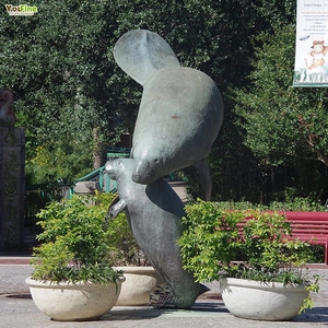 Statue de Manatee en Bronze, Sculpture Animale Aquatique, Décoration Marine Vache de Mer, Fait Main en Fonte pour Jardin, Extérieur, Plage, Place Publique - Product Image 2