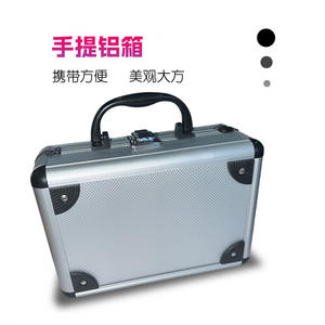 Boîte à outils en aluminium M14, surface métallique brossée carrée, noire, pour le rangement de carreaux de granit et de béton - Product Image 1