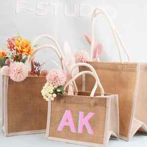 ถุงผ้าปอสำหรับผู้หญิงกระเป๋าช้อปปิ้งผ้าปอกระเจารีไซเคิลของขวัญส่งเสริมการขายพิมพ์แบบกำหนดเองใช้ในชีวิตประจำวัน - Product Image 2