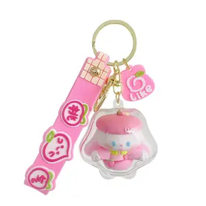 Produtos PVC Acrílico Coelho Keychain Pingente Keychain 3D Promocional Bonito Animação Dos Desenhos Animados Comic Keychain Venda Quente 2023 Novo 50g