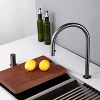 Robinet de cuisine moderne à double trou, mitigeur invisible extractible, séparation eau chaude et froide, robinet à vanne unique pour hôtels