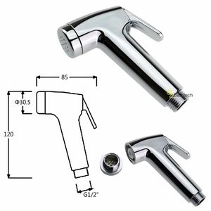 Туалет Биде Душ спрей мусульманский с клапаном SUS шланг Настенный хром - Product Image 3