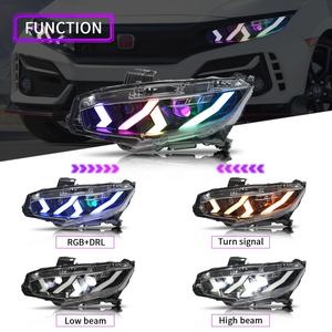 Nouveaux phares LED RGB complets Archaic 2016-2020 FK7 FK8 avec clignotants séquentiels, Plug and Play, <span class=keywords><strong>ampoule</strong></span> <span class=keywords><strong>H7</strong></span> 12V 6000K, certifiés DOT - Product Image 4