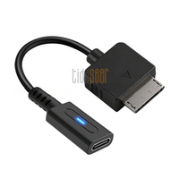 Câble de charge haute vitesse Tideseer PD Type-C femelle vers PSPGO, matériau PVC, noir, 10 cm, pratique pour les joueurs de jeux vidéo