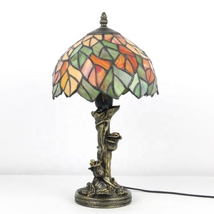 LongHuiJing Wholesales 8Inch Antique Stained Glass Lampshade Desk <b>Lights</b> tiffany Style Desk <b>Lights</b> for Home Decorations - Product Image 2