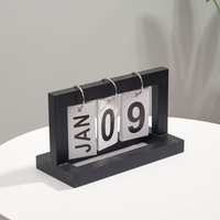 Calendrier en bois magnétique vintage personnalisé Bureau perpétuel Calendrier en forme de cube en bois Calendrier de bureau en bois