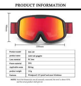 Oem özel logo çerçevesiz kar gözlüğü retro anti-sis kayak snowboard gözlüğü