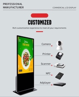 Kiosque publicitaire LCD Android sur pied de 55 pouces avec écran tactile, affichage numérique tactile intérieur