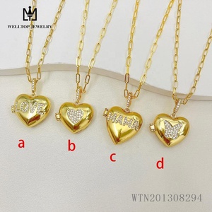 Collar Chapado en Oro de 18k con Corazón de Durazno para Mujer, Mamá - Product Image 2