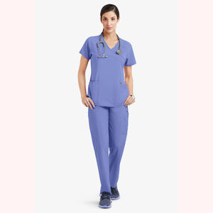 여성 전문 스크럽 탑 | 라글란 슬리브 & 크로스오버 V넥 (4 방향 스트레치 포함) - Product Image 3