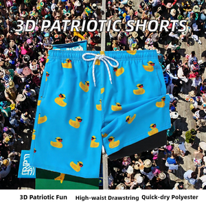 <b>Men</b> Cartoon Duck Print Beach Shorts Drawstring Swim <b>Trunks</b> Quick Dry Elastic Waist Summer Vacation - Product Image 2